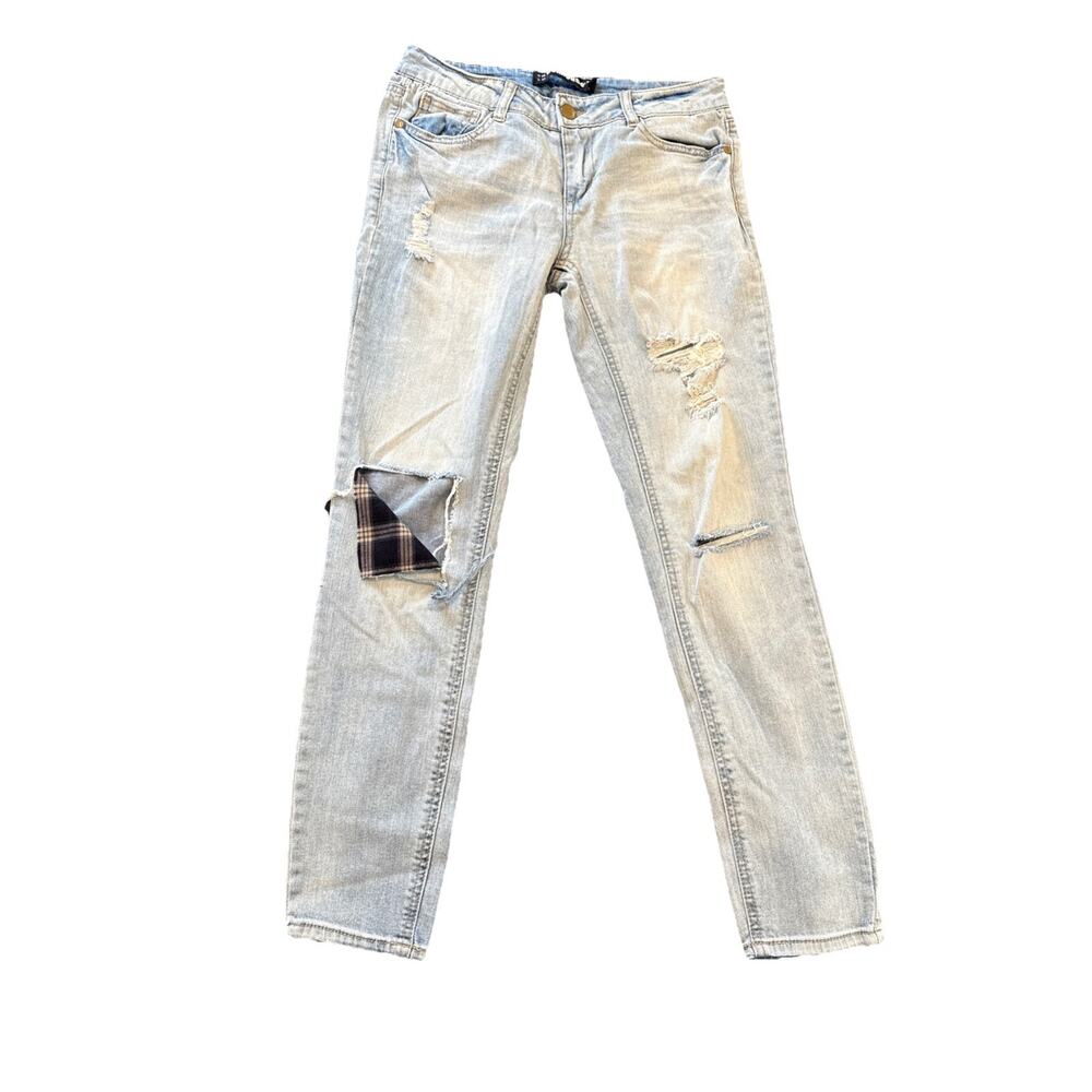 Dollhouse Women's Charley Jeans Denim Distressed Blue Light Wash Size 7